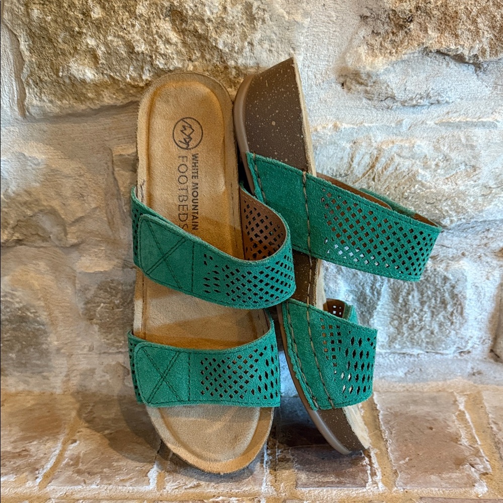 White Mountain Teal Slide Sandals - Picture 5 of 5